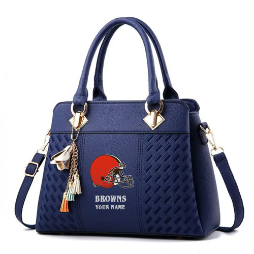 LIMITED EDITION - NEW CUSTOMIZED NFL29 CLB CLEVELAND BROWNS HANDBAG IN MULTIPLE COLORS