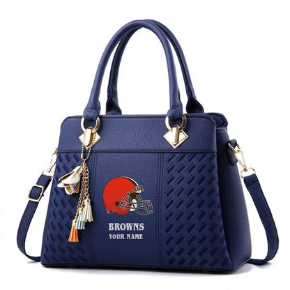 LIMITED EDITION - NEW CUSTOMIZED NFL29 CLB CLEVELAND BROWNS HANDBAG IN MULTIPLE COLORS