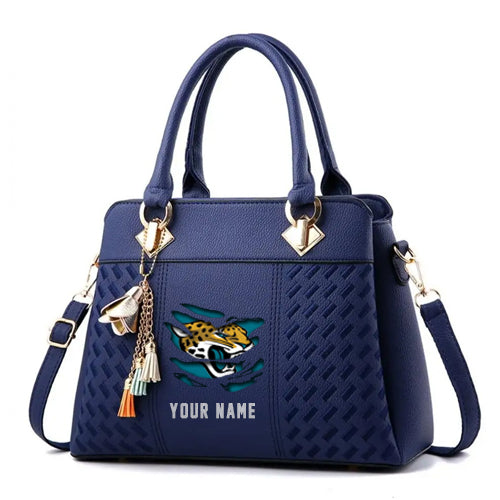 LIMITED EDITION - NEW CUSTOMIZED NFL30 JSJ JACKSONVILLE JAGUARS HANDBAG IN MULTIPLE COLORS