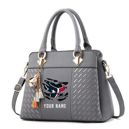 LIMITED EDITION - NEW CUSTOMIZED NFL15 HTT HOUSTON TEXANS HANDBAG IN MULTIPLE COLORS