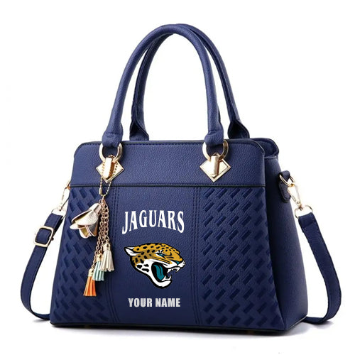 LIMITED EDITION - NEW CUSTOMIZED NFL30 JSJ JACKSONVILLE JAGUARS HANDBAG IN MULTIPLE COLORS