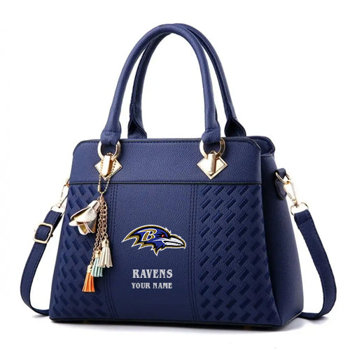 LIMITED EDITION - NEW CUSTOMIZED NFL28 BTR BALTIMORE RAVENS HANDBAG IN MULTIPLE COLORS