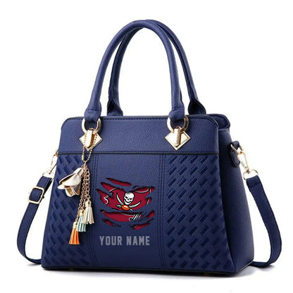 LIMITED EDITION - NEW CUSTOMIZED NFL10 TBB TAMPA BAY BUCCANEERS HANDBAG IN MULTIPLE COLORS
