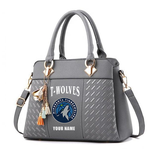 LIMITED EDITION - NEW CUSTOMIZED NBA05 MT MINNESOTA TIMBERWOLVES WOMEN'S HANDBAGS MULTICOLOR