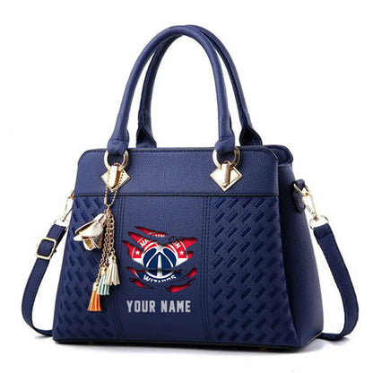 LIMITED EDITION - NEW CUSTOMIZED NBA28 WW WASHINGTON WIZARDS WOMEN'S HANDBAGS MULTICOLOR