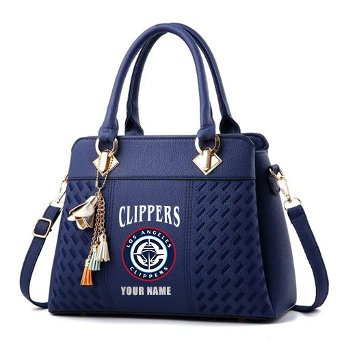 LIMITED EDITION - NEW CUSTOMIZED NBA10 LC LOS ANGELES CLIPPERS WOMEN'S HANDBAGS MULTICOLOR