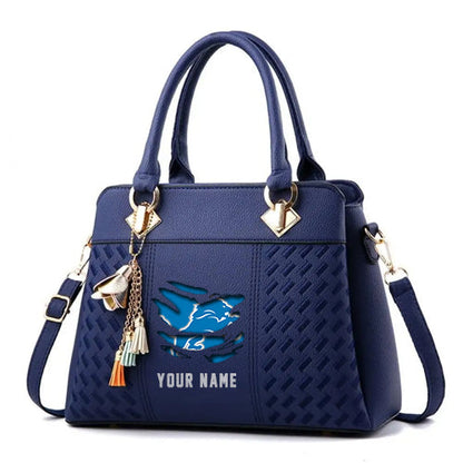 LIMITED EDITION - NEW CUSTOMIZED NFL04 DTL DETROIT LIONS HANDBAG IN MULTIPLE COLORS