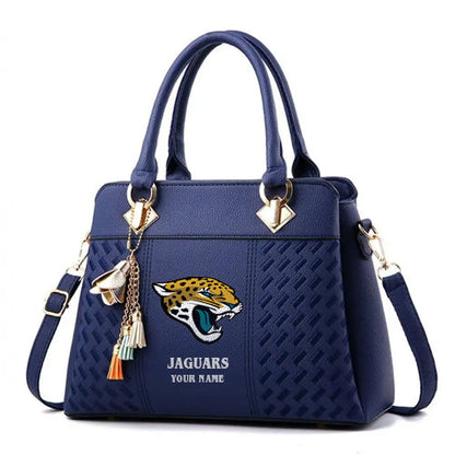 LIMITED EDITION - NEW CUSTOMIZED NFL30 JSJ JACKSONVILLE JAGUARS HANDBAG IN MULTIPLE COLORS