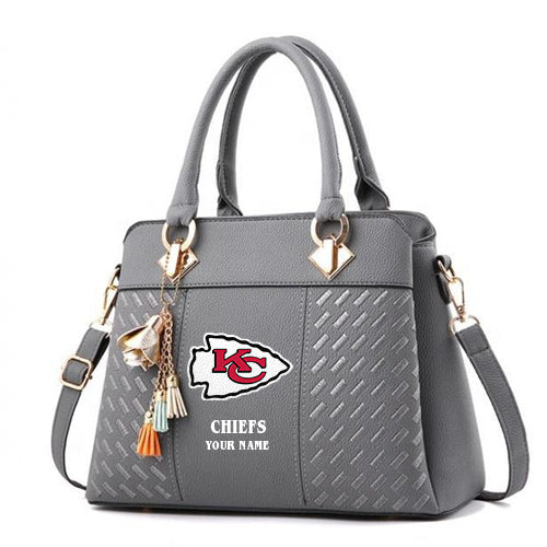 LIMITED EDITION - NEW CUSTOMIZED NFL01 KCC KANSAS CITY CHIEFS HANDBAG IN MULTIPLE COLORS