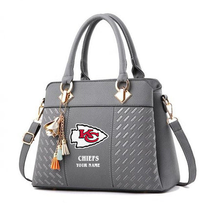 LIMITED EDITION - NEW CUSTOMIZED NFL01 KCC KANSAS CITY CHIEFS HANDBAG IN MULTIPLE COLORS