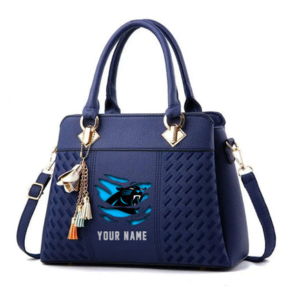 LIMITED EDITION - NEW CUSTOMIZED NFL23 CLP CAROLINA PANTHERS HANDBAG IN MULTIPLE COLORS