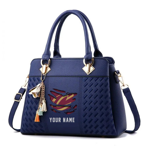 LIMITED EDITION - NEW CUSTOMIZED NBA02 CC CLEVELAND CAVALIERS WOMEN'S HANDBAGS MULTICOLOR