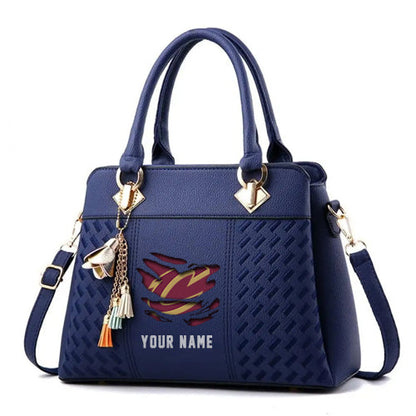 LIMITED EDITION - NEW CUSTOMIZED NBA02 CC CLEVELAND CAVALIERS WOMEN'S HANDBAGS MULTICOLOR