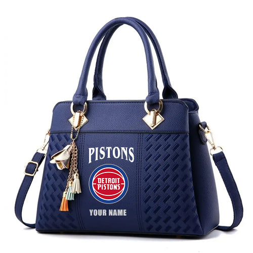 LIMITED EDITION - NEW CUSTOMIZED NBA14 DP DETROIT PISTONS WOMEN'S HANDBAGS MULTICOLOR