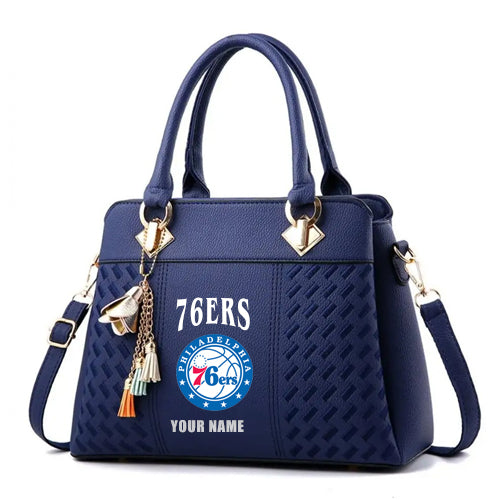 LIMITED EDITION - NEW CUSTOMIZED NBA26 P76 PHILADELPHIA 76ERS WOMEN'S HANDBAGS MULTICOLOR