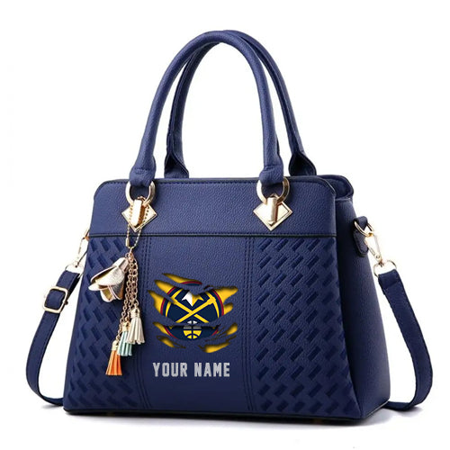 LIMITED EDITION - NEW CUSTOMIZED NBA08 DN DENVER NUGGETS WOMEN'S HANDBAGS MULTICOLOR