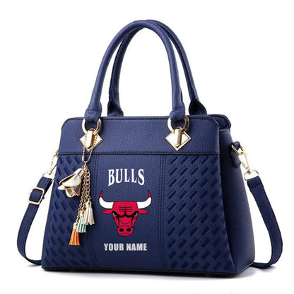 LIMITED EDITION - NEW CUSTOMIZED NBA19 CB CHICAGO BULLS WOMEN'S HANDBAGS MULTICOLOR
