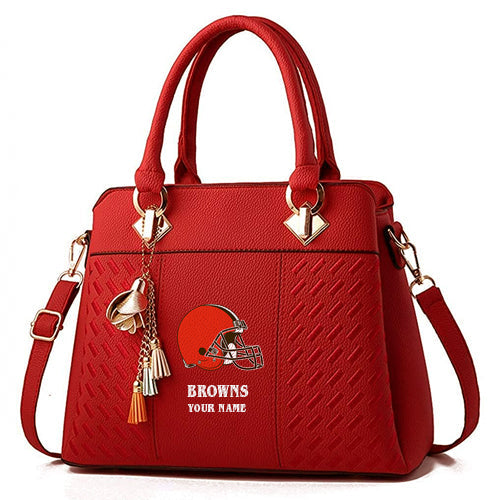 LIMITED EDITION - NEW CUSTOMIZED NFL29 CLB CLEVELAND BROWNS HANDBAG IN MULTIPLE COLORS
