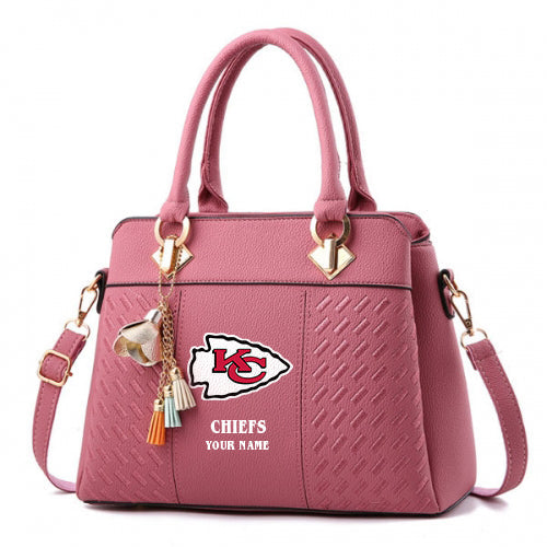 LIMITED EDITION - NEW CUSTOMIZED NFL01 KCC KANSAS CITY CHIEFS HANDBAG IN MULTIPLE COLORS