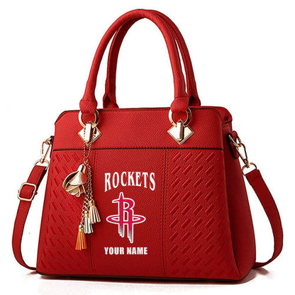 LIMITED EDITION - NEW CUSTOMIZED NBA07 HR HOUSTON ROCKETS WOMEN'S HANDBAGS MULTICOLOR