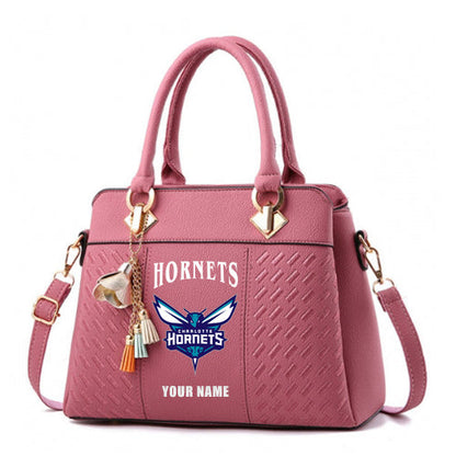 LIMITED EDITION - NEW CUSTOMIZED NBA27 CH CHARLOTTE HORNETS WOMEN'S HANDBAGS MULTICOLOR