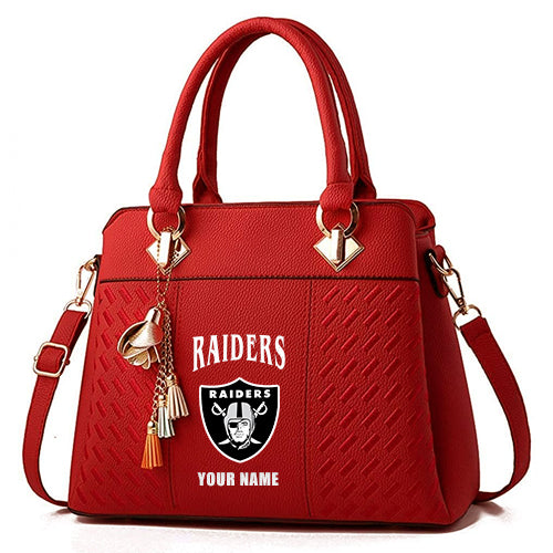 LIMITED EDITION - NEW CUSTOMIZED NFL07 LVR LAS VEGAS RAIDERS HANDBAG IN MULTIPLE COLORS