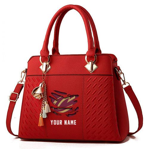 LIMITED EDITION - NEW CUSTOMIZED NBA02 CC CLEVELAND CAVALIERS WOMEN'S HANDBAGS MULTICOLOR