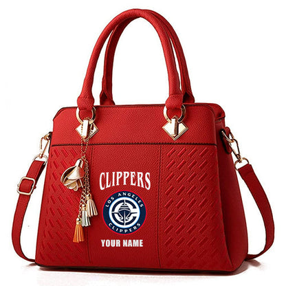 LIMITED EDITION - NEW CUSTOMIZED NBA10 LC LOS ANGELES CLIPPERS WOMEN'S HANDBAGS MULTICOLOR