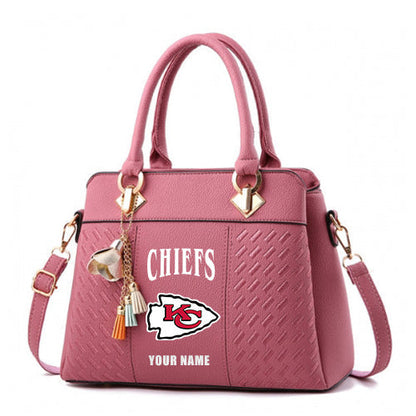 LIMITED EDITION - NEW CUSTOMIZED NFL01 KCC KANSAS CITY CHIEFS HANDBAG IN MULTIPLE COLORS