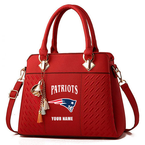 LIMITED EDITION - NEW CUSTOMIZED NFL27 NEP NEW ENGLAND PATRIOTS HANDBAG IN MULTIPLE COLORS