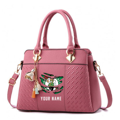 LIMITED EDITION - NEW CUSTOMIZED NBA03 BC BOSTON CELTICS WOMEN'S HANDBAGS MULTICOLOR