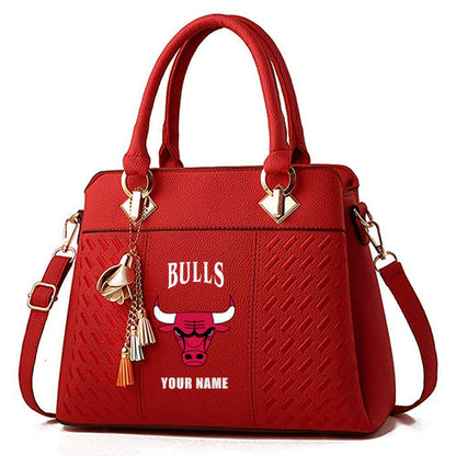 LIMITED EDITION - NEW CUSTOMIZED NBA19 CB CHICAGO BULLS WOMEN'S HANDBAGS MULTICOLOR