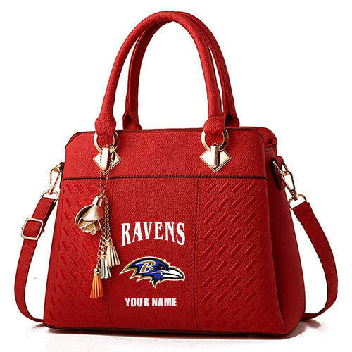 LIMITED EDITION - NEW CUSTOMIZED NFL28 BTR BALTIMORE RAVENS HANDBAG IN MULTIPLE COLORS