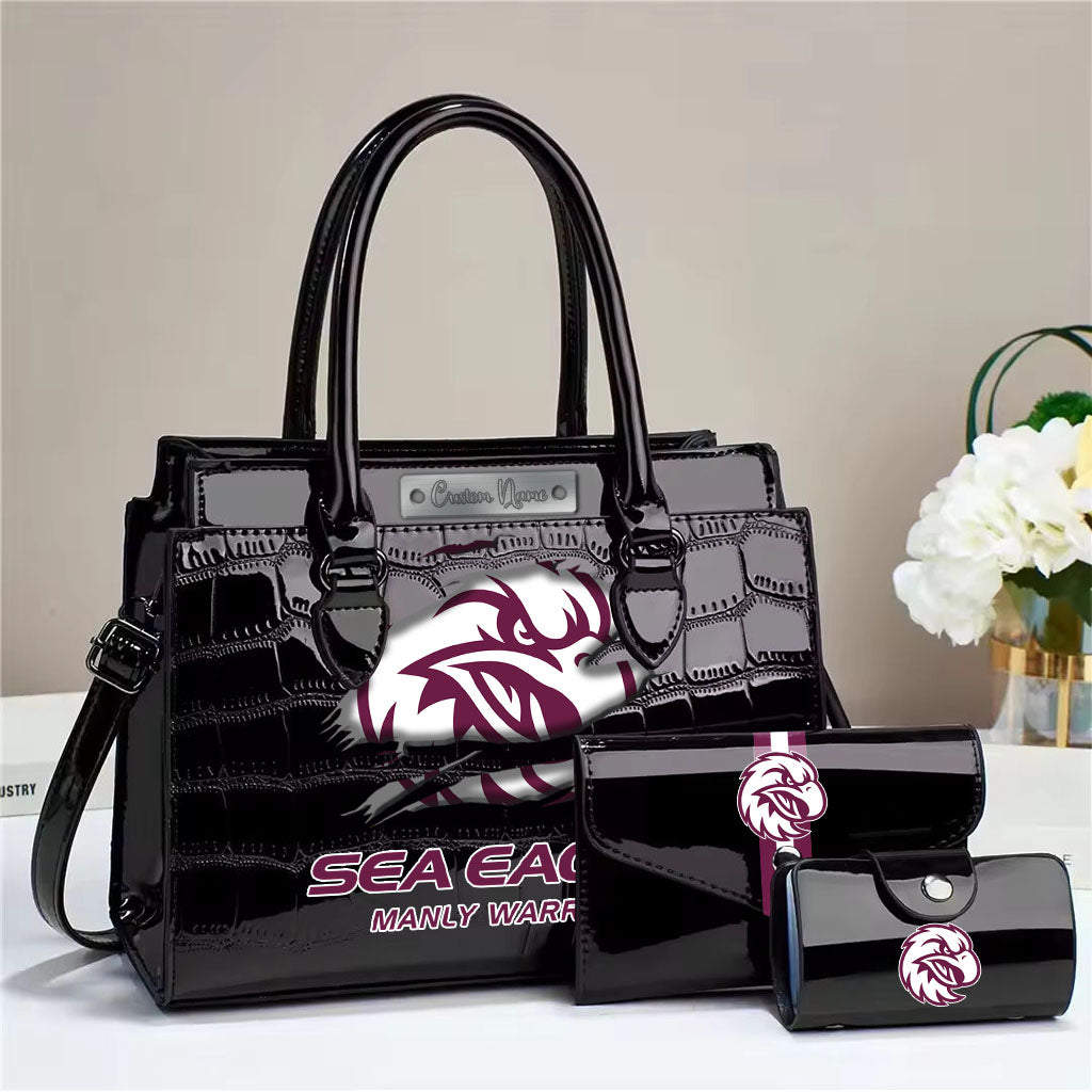 LIMITED EDITION - NEW 05 SEL PERSONALIZED EMBOSSED THREE-PIECE HANDBAG SET