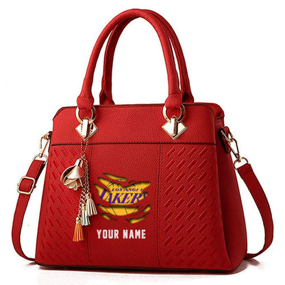 LIMITED EDITION - NEW CUSTOMIZED NBA09 LL LOS ANGELES LAKERS WOMEN'S HANDBAGS MULTICOLOR