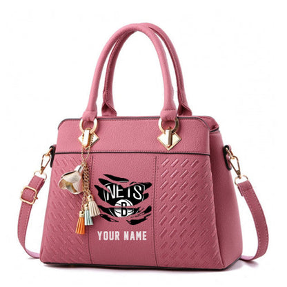 LIMITED EDITION - NEW CUSTOMIZED NBA25 BN BROOKLYN NETS WOMEN'S HANDBAGS MULTICOLOR