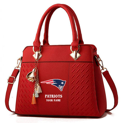 LIMITED EDITION - NEW CUSTOMIZED NFL27 NEP NEW ENGLAND PATRIOTS HANDBAG IN MULTIPLE COLORS