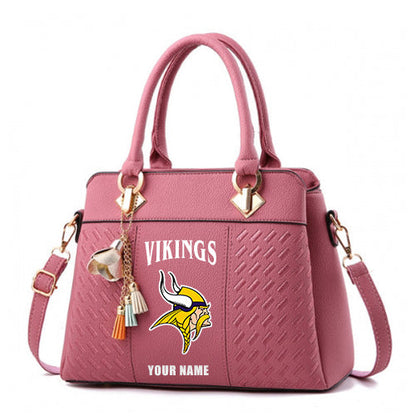 LIMITED EDITION - NEW CUSTOMIZED NFL05 MVK MINNESOTA VIKINGS HANDBAG IN MULTIPLE COLORS