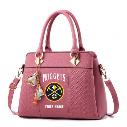 LIMITED EDITION - NEW CUSTOMIZED NBA08 DN DENVER NUGGETS WOMEN'S HANDBAGS MULTICOLOR