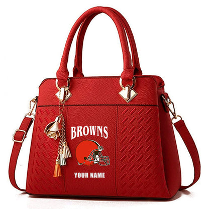 LIMITED EDITION - NEW CUSTOMIZED NFL29 CLB CLEVELAND BROWNS HANDBAG IN MULTIPLE COLORS