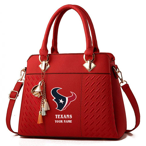 LIMITED EDITION - NEW CUSTOMIZED NFL15 HTT HOUSTON TEXANS HANDBAG IN MULTIPLE COLORS
