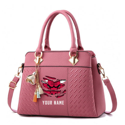 LIMITED EDITION - NEW CUSTOMIZED NBA19 CB CHICAGO BULLS WOMEN'S HANDBAGS MULTICOLOR