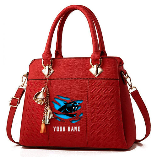 LIMITED EDITION - NEW CUSTOMIZED NFL23 CLP CAROLINA PANTHERS HANDBAG IN MULTIPLE COLORS
