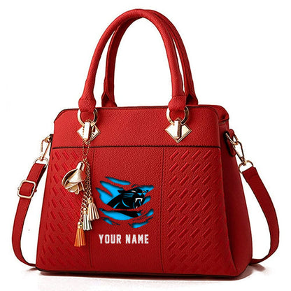 LIMITED EDITION - NEW CUSTOMIZED NFL23 CLP CAROLINA PANTHERS HANDBAG IN MULTIPLE COLORS