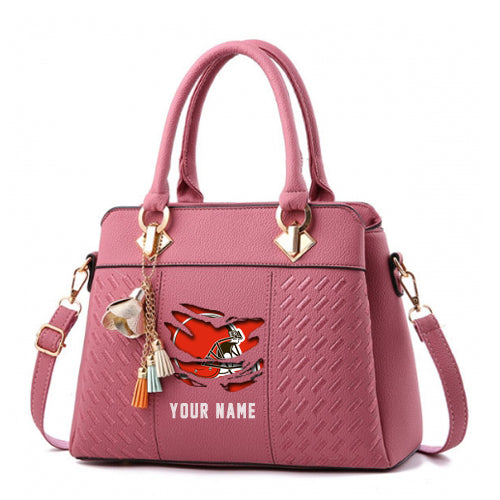 LIMITED EDITION - NEW CUSTOMIZED NFL29 CLB CLEVELAND BROWNS HANDBAG IN MULTIPLE COLORS