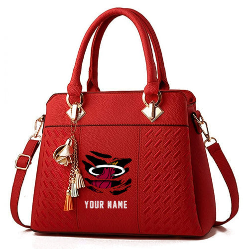 LIMITED EDITION - NEW CUSTOMIZED NBA20 MH MIAMI HEAT WOMEN'S HANDBAGS MULTICOLOR