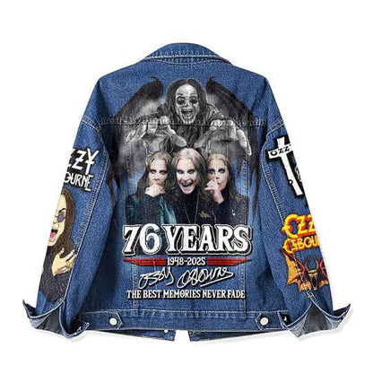 NEW PREMIUM BLACK SABBATH X OZZY OSBOURNE UNISEX DENIM JACKET