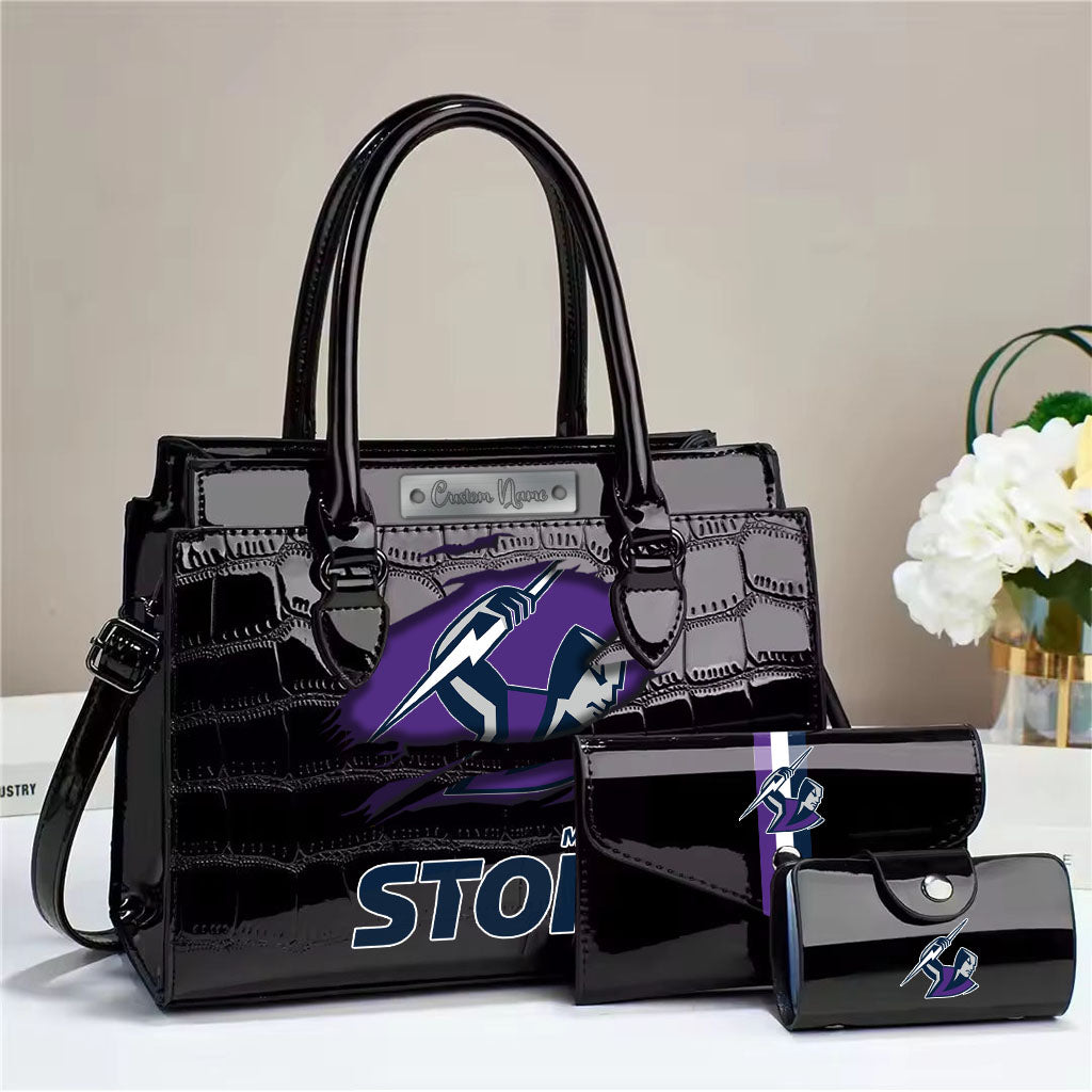 LIMITED EDITION - NEW 10 MBS PERSONALIZED EMBOSSED THREE-PIECE HANDBAG SET
