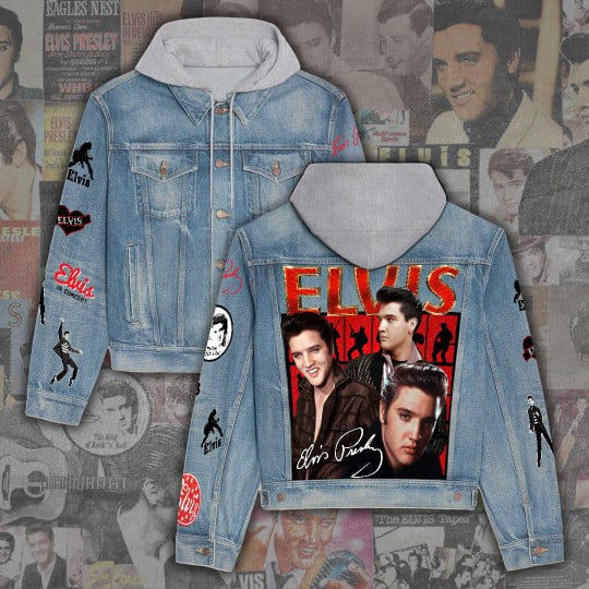 New Premium Elvis Presley Hooded Denim Jacket - EVPLCAO81