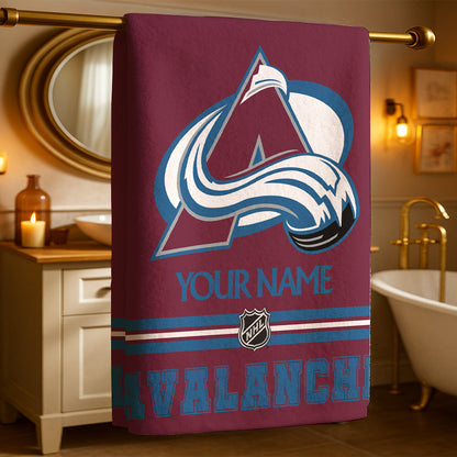 LIMITED EDITION - NEW CUSTOMIZED NHL05 CAL COLORADO AVALANCHE BEACH & BATH TOWEL